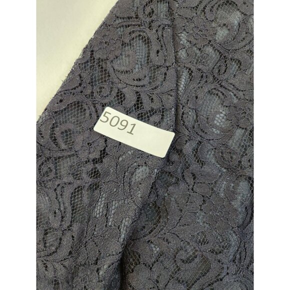 Address Maggy Blazer Jacket Women 10 Navy Lace 3/4 Sleeve Button up Lined Floral - Picture 9 of 9